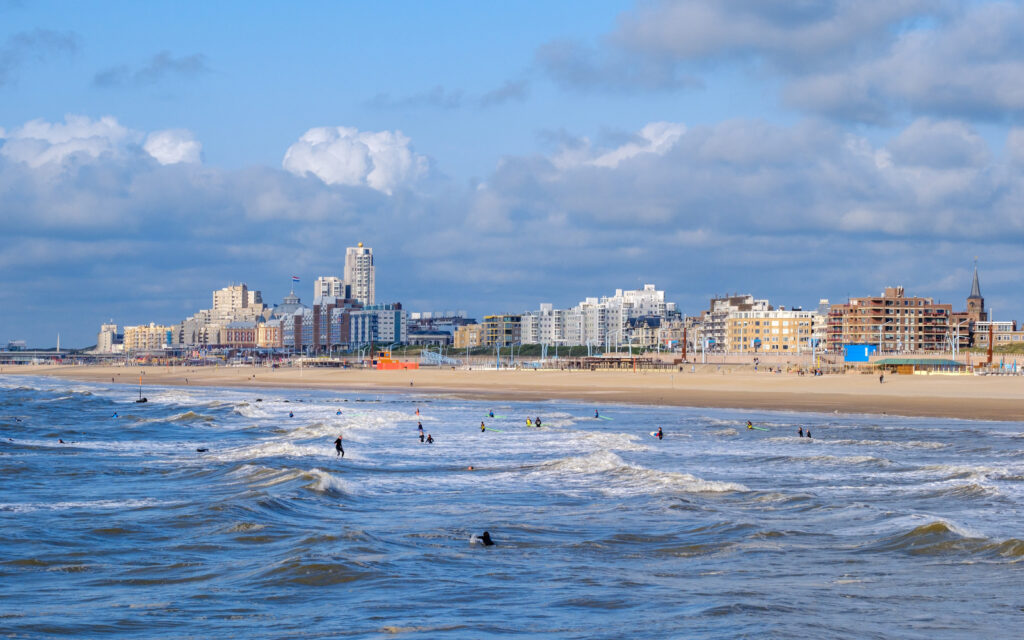 View of Scheveningen skyline and the beach